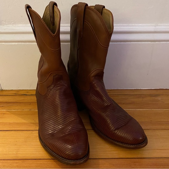 Tecovas Other - Tecovas The Nash Men’s Cowboy Boots 9.5 EE Exotic Lizard Brown Roper Made Mexico